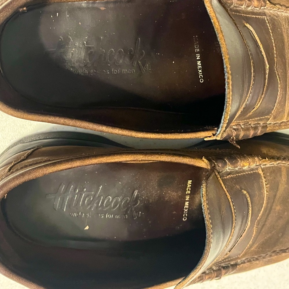 Reduced-Brown Leather Slip-On Loafers from Hitchcock for an Extra Wide Man - Picture 4 of 7